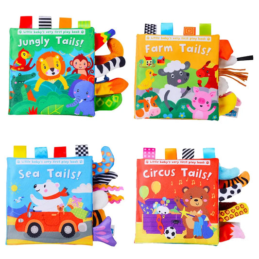 Animagic Tails: Educational Cloth Book with Cartoon Animals for Babies (0-12 Months)