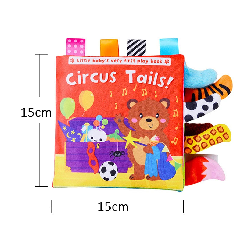 Animagic Tails: Educational Cloth Book with Cartoon Animals for Babies (0-12 Months)