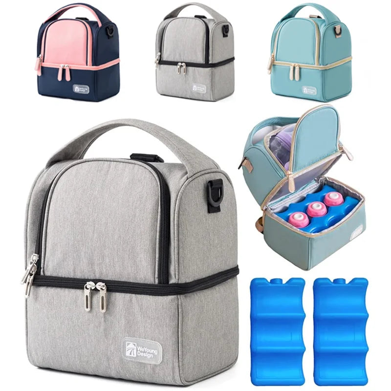 CoolKeeper™️ Double Layer Cooler Lunch Box Bag - Multifunctional Breast Milk and Food Storage Bag