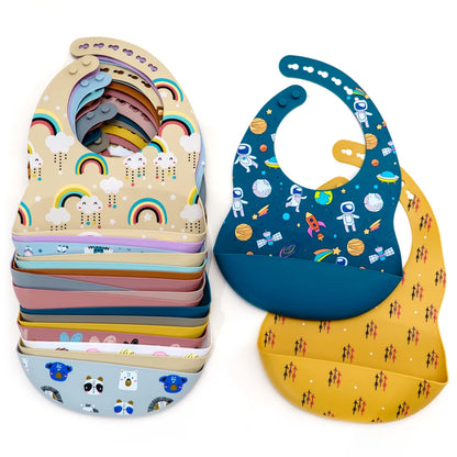 ChicCharm Cartoon Couture: Fashionable Waterproof Silicone Bibs