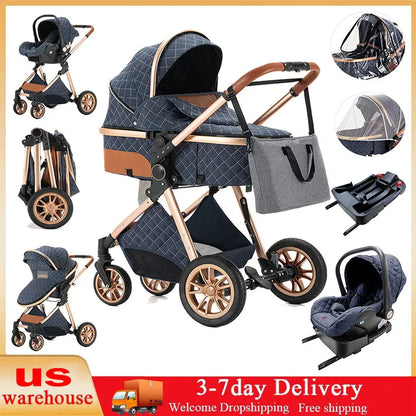 Hot Mom TravelEase 3-in-1 Baby Stroller with Bassinet and Car Seat