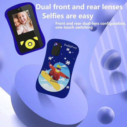 Kids Smart Phone Camera Toys Learning Toy for 2-14 Year Old Boys Girls Mini Phone MP3 Player Record Life