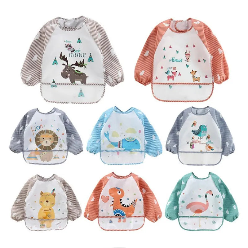 AquaGuard Toddler Art Smock: Waterproof Long Sleeve Feeding Bib