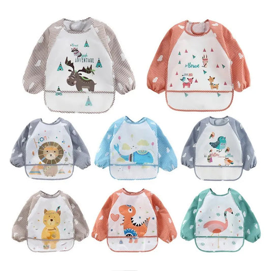 AquaGuard Toddler Art Smock: Waterproof Long Sleeve Feeding Bib