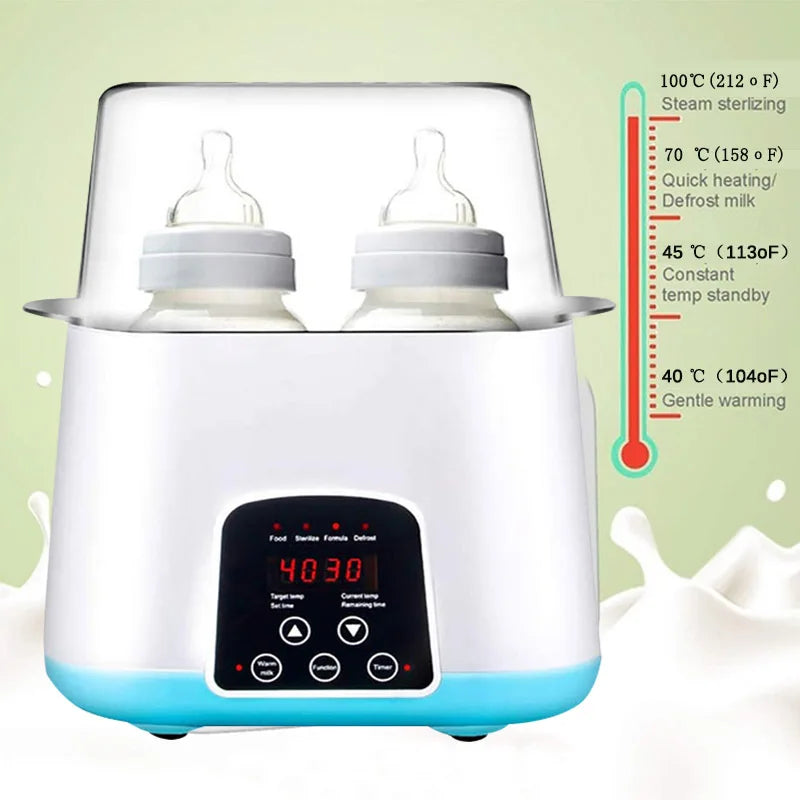 PureGuard 6-in-1 Baby Comfort Hub: Intelligent Thermostat Bottle Sterilizer & Milk Warmer