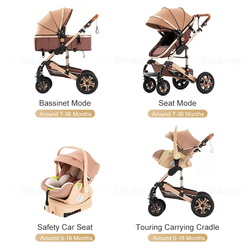 Universal 3-in-1 Baby Stroller Combo Car Seat Travel System Wagon Stroller