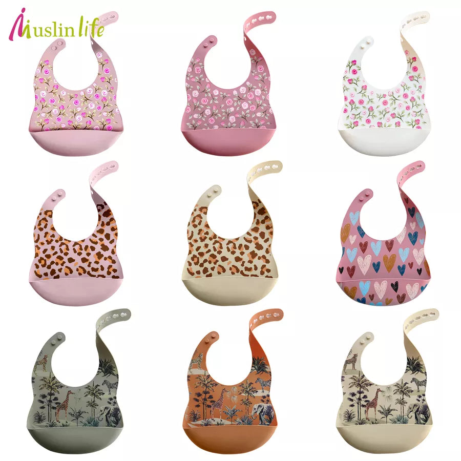 ChicCharm Cartoon Couture: Fashionable Waterproof Silicone Bibs