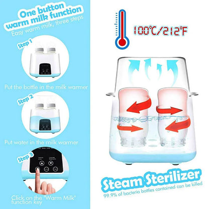 PureGuard 6-in-1 Baby Comfort Hub: Intelligent Thermostat Bottle Sterilizer & Milk Warmer