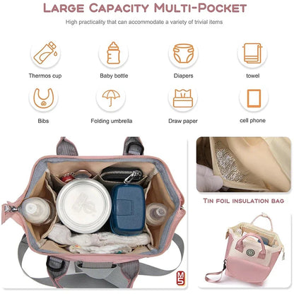 ParentPack™️ Large Capacity Portable Mommy Bag - Waterproof with Insulated Bottle Compartment