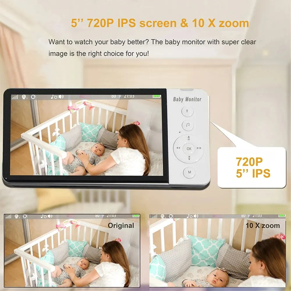 GuardiVue Baby Monitor: Security Camera with 5" IPS Screen