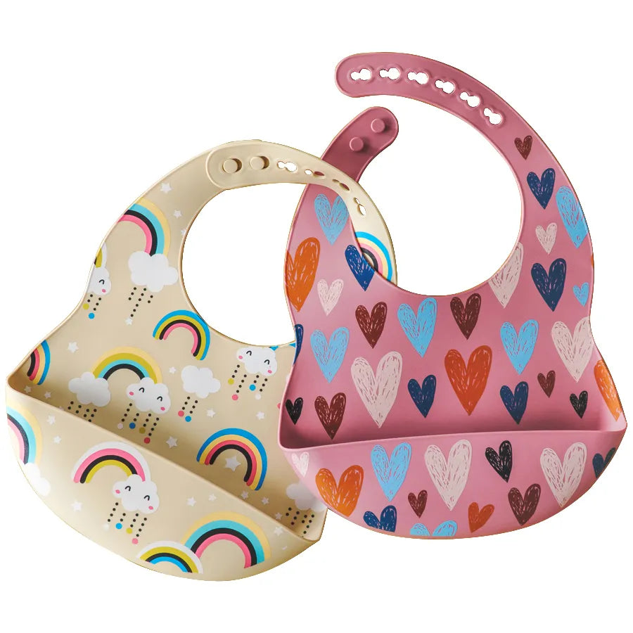 ChicCharm Cartoon Couture: Fashionable Waterproof Silicone Bibs