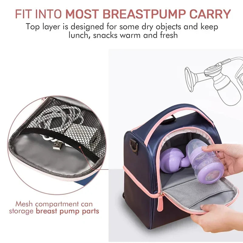 CoolKeeper™️ Double Layer Cooler Lunch Box Bag - Multifunctional Breast Milk and Food Storage Bag