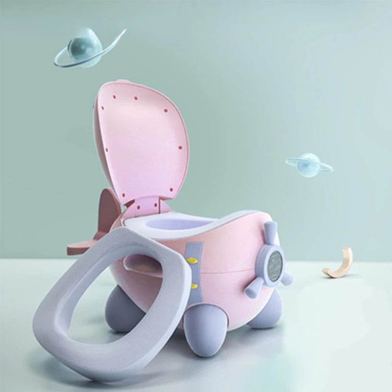 Cartoon Airplane Folding Children's Toilet