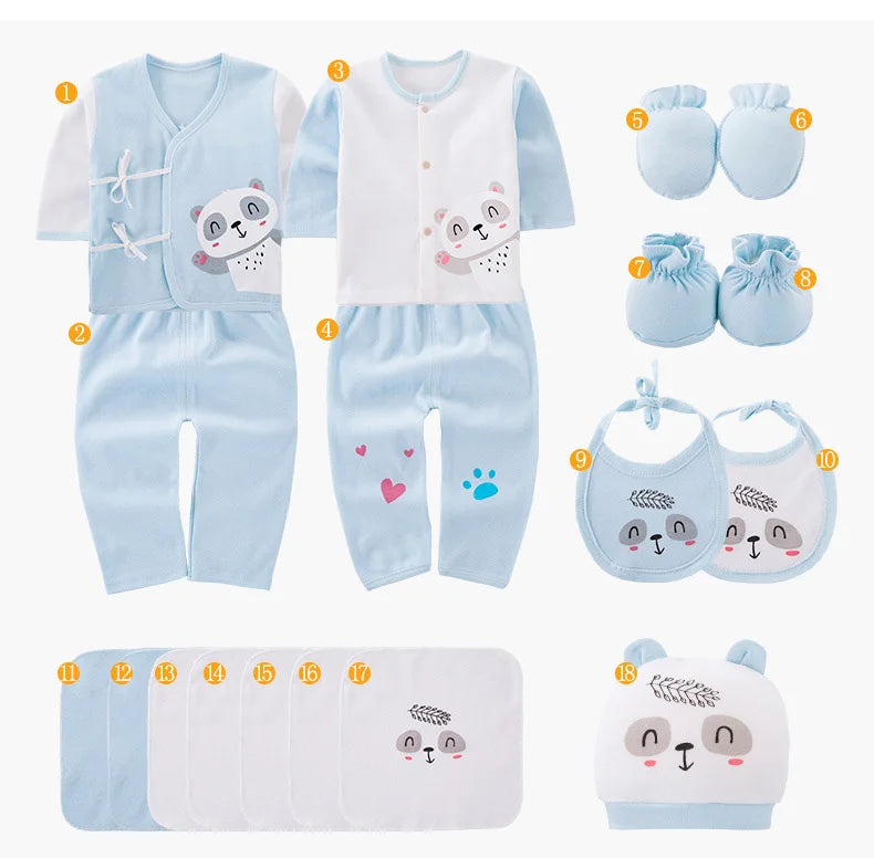 PandaChic Newborn Cotton Clothing Set