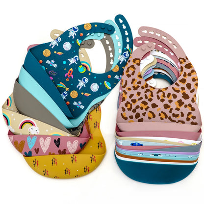 ChicCharm Cartoon Couture: Fashionable Waterproof Silicone Bibs