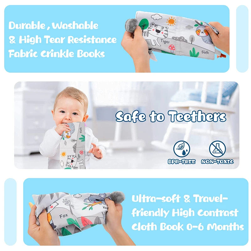 TouchWonder Soft Baby Books: 3D Touch Experience High Contrast Cloth Book