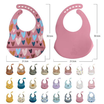 ChicCharm Cartoon Couture: Fashionable Waterproof Silicone Bibs