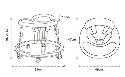 UBRAVOO Baby Walker Round Adjustable with Universal Wheels