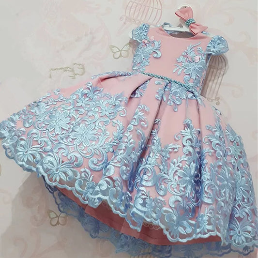 Enchanted Garden Embroidered Lace Princess Dress