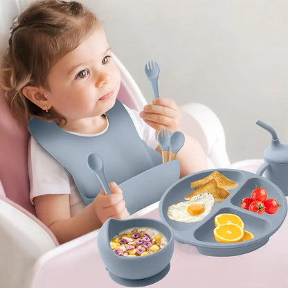 TinyTummy SilkySips 8PCS Silicone Baby Feeding Set